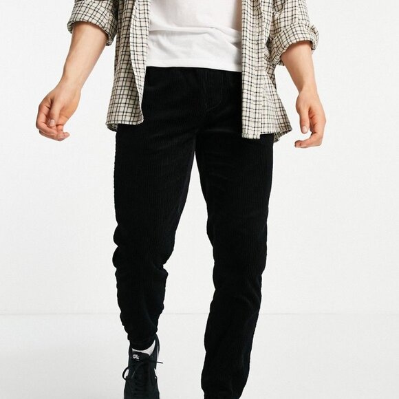 Topman tapered Cord Joggers – W32 L30 (black) - Picture 8 of 10